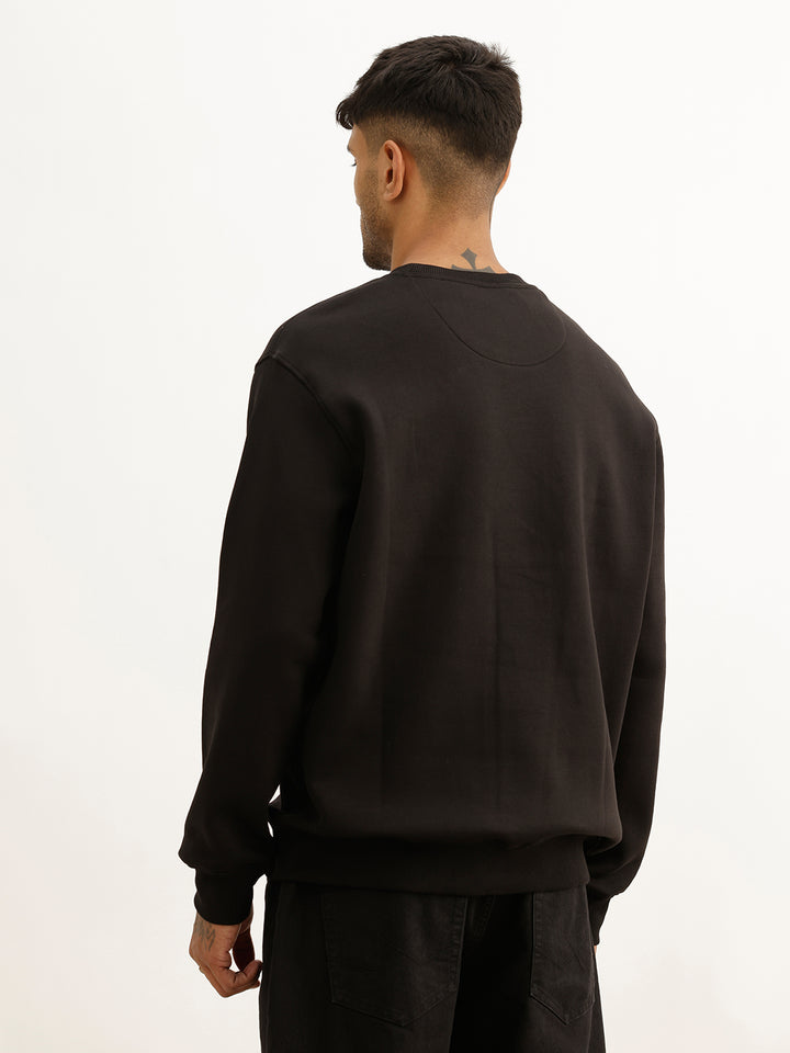 Classic Foil Printed Sweatshirt | Black