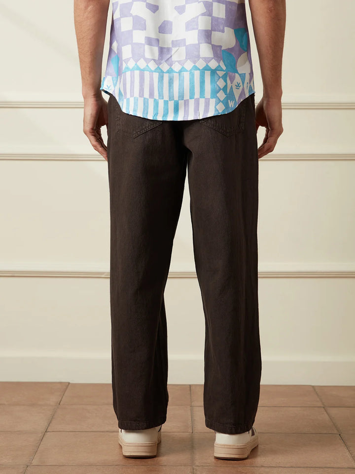 Casual Loose Fit Jeans | Brown