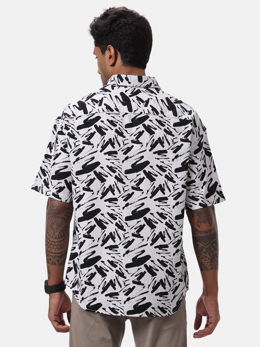 White Graphic AOP Shirt