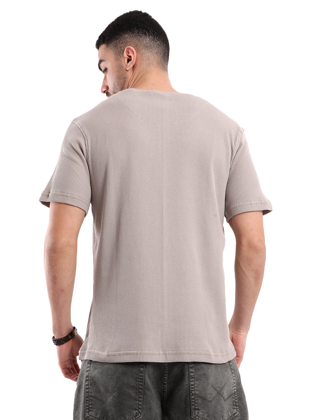 Elite Waffle Knit Khaki T-Shirt