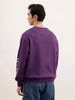 Oversized Placement Printed Sweatshirt | Purple