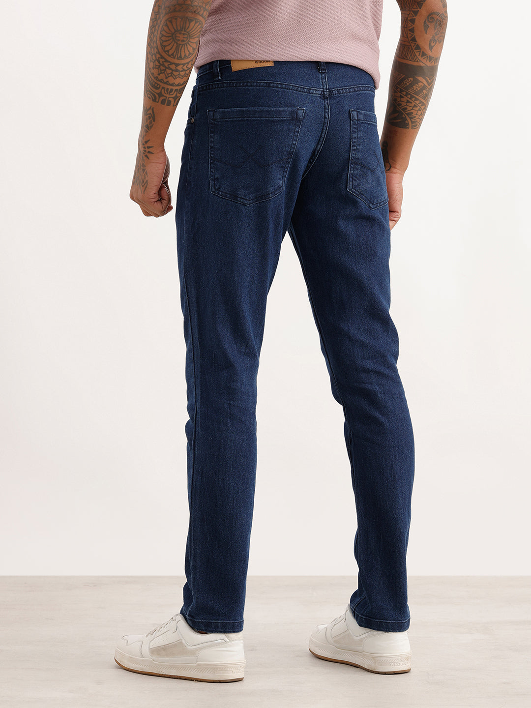 Solid Slim Fit Denim Jeans | Dark Blue