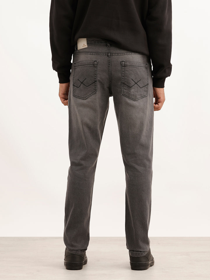 Washed Slim Fit Denim Jeans | Black