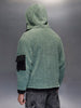 Men's casual jacket with contrast details, utility pocket and hoodie | Green
