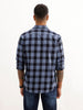 Regular Fit Full Sleeve Checkered Shirt | Blue