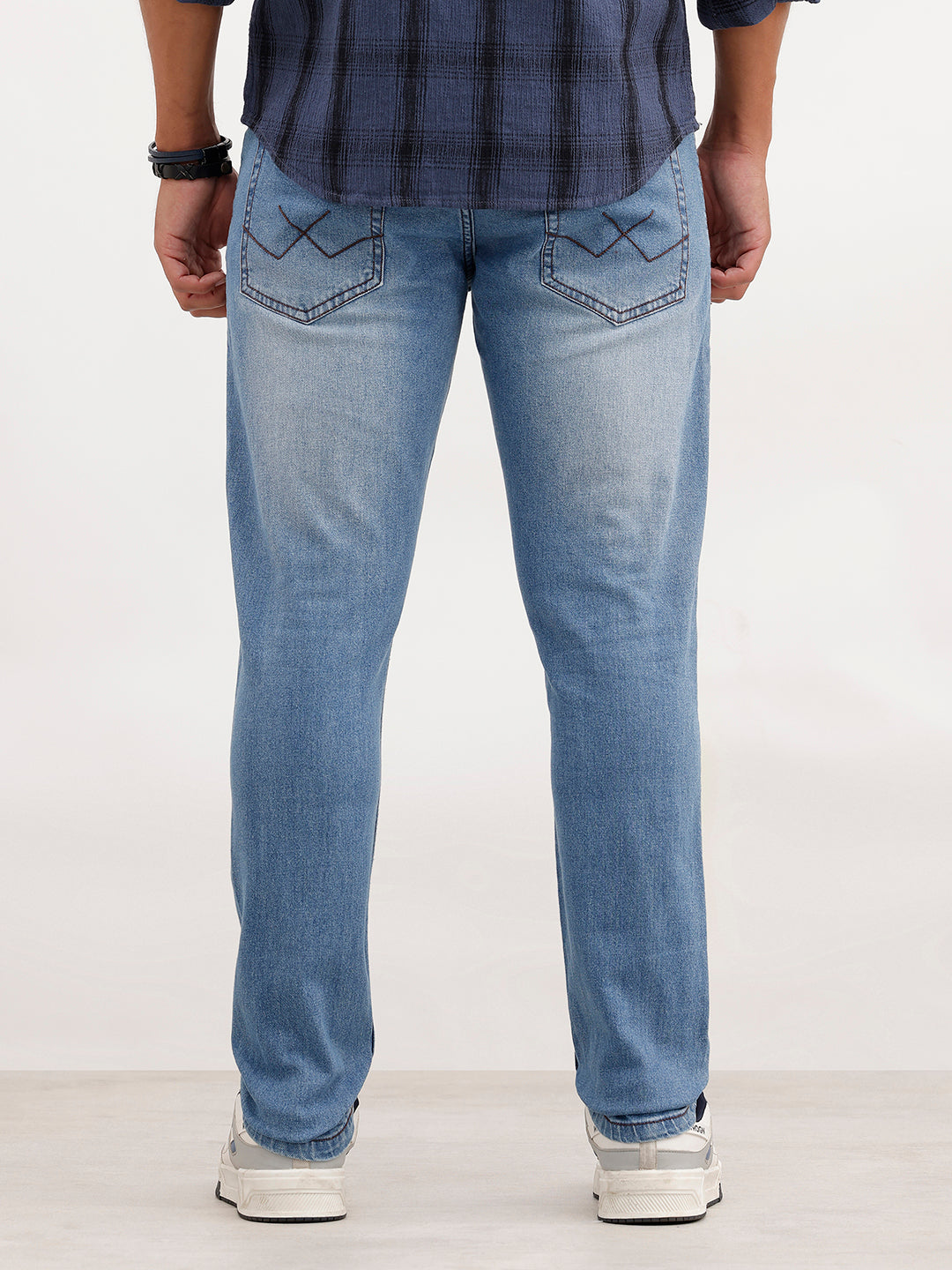 Slim Fit Faded Denim Jeans | Light Blue