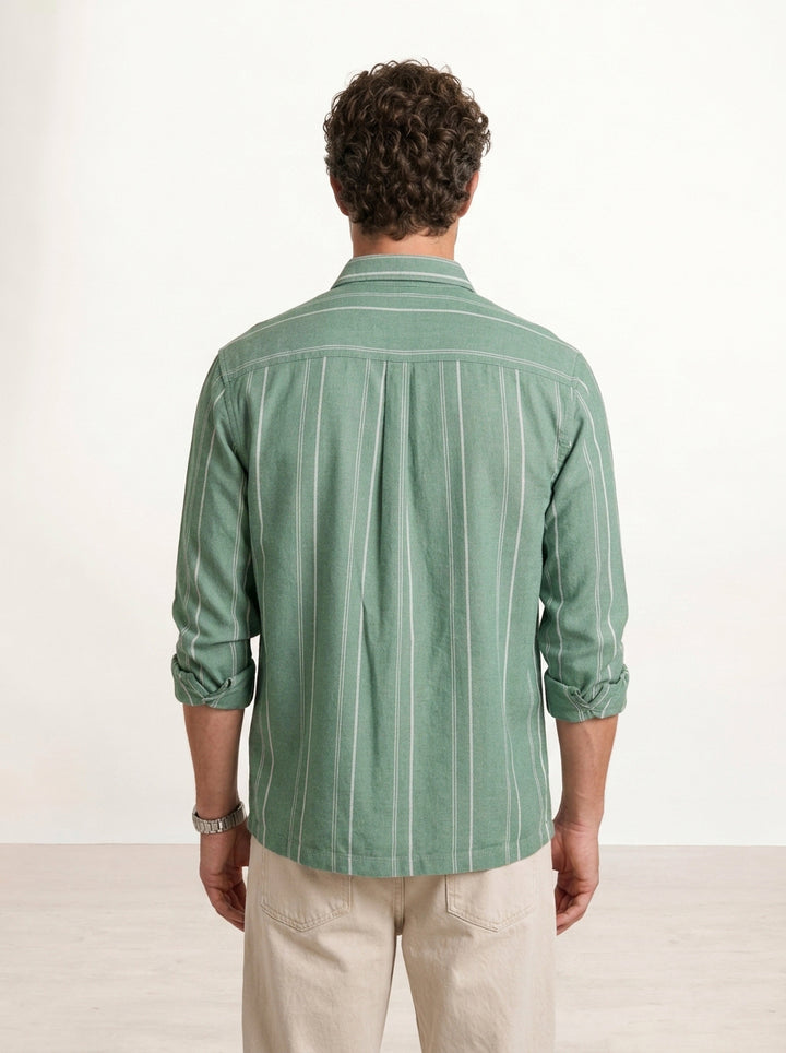 Oversized Double Pocket Shirt | Green