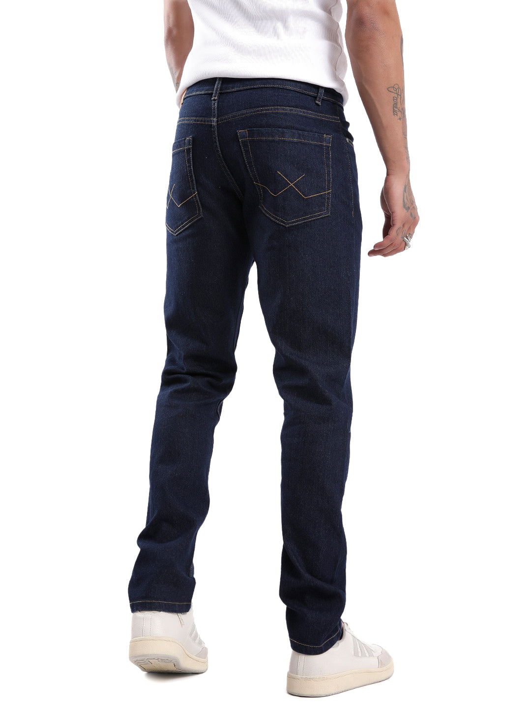 Dark Blue Stride Basic Jeans