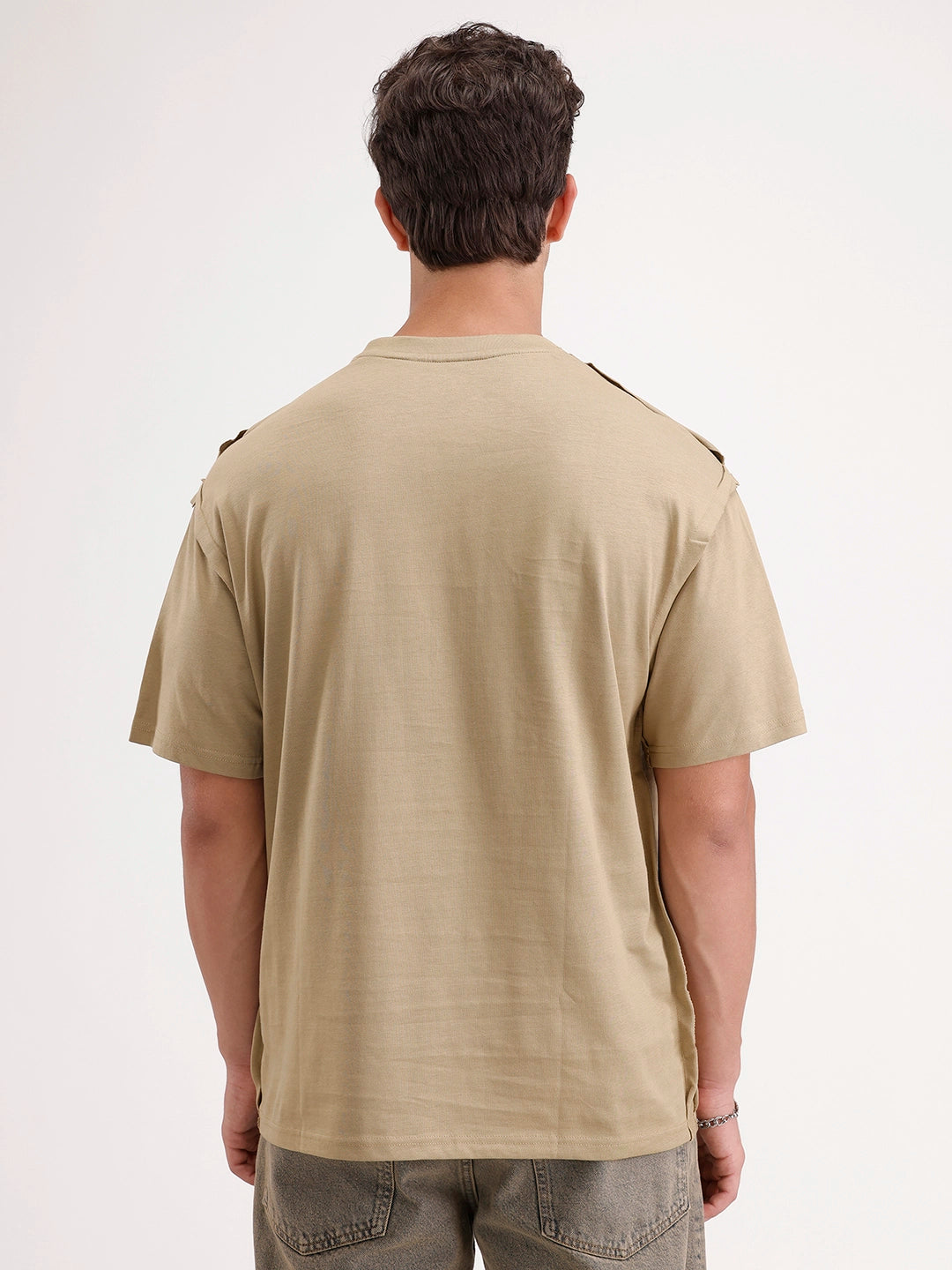 Oversized Cut & Sew T-Shirt | Khaki