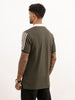 Slim Fit Side Stripe Polo T-Shirt | Olive