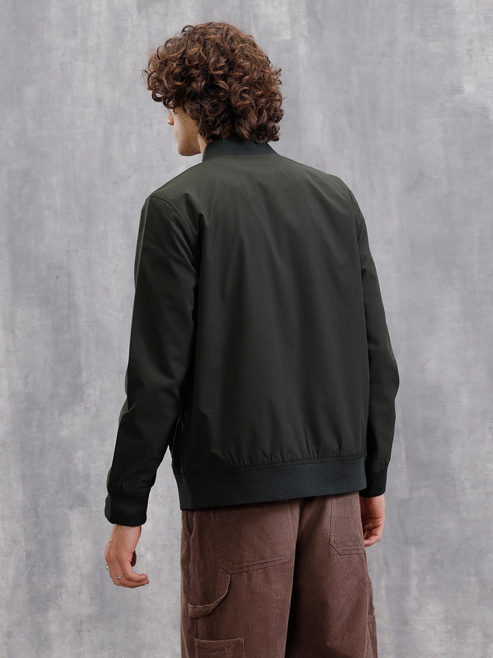 Solid Bomber Jacket | Dark Green