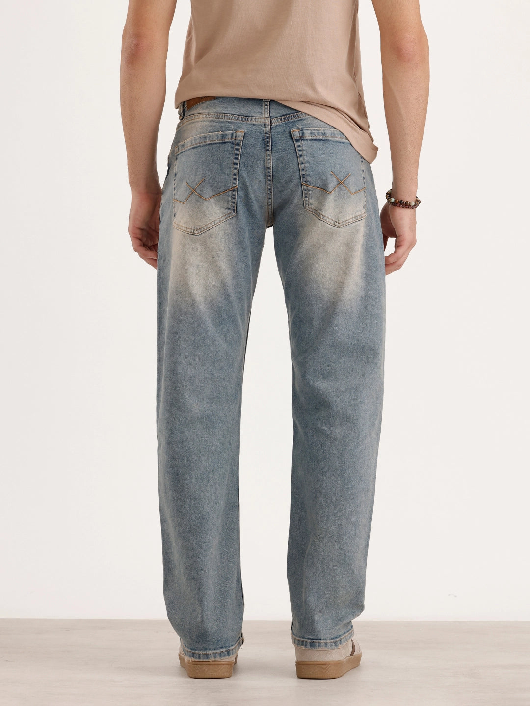 Anti Fit Mud Wash Denim Jeans | Light Blue
