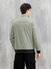 Mock Neck Full Zippered Regular Fit Jacket | Green