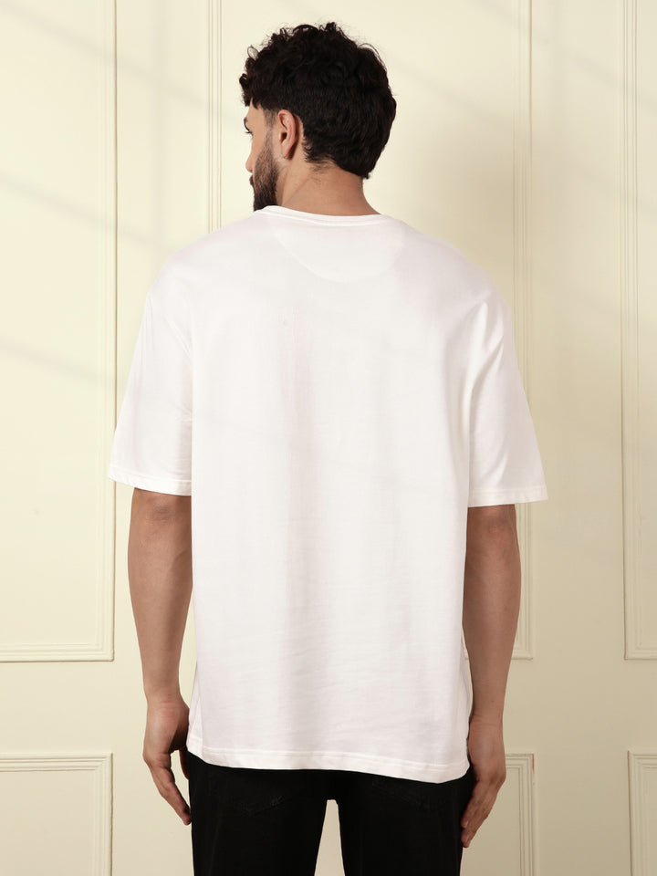 Heavy GSM Placement Print T-Shirt | Off White