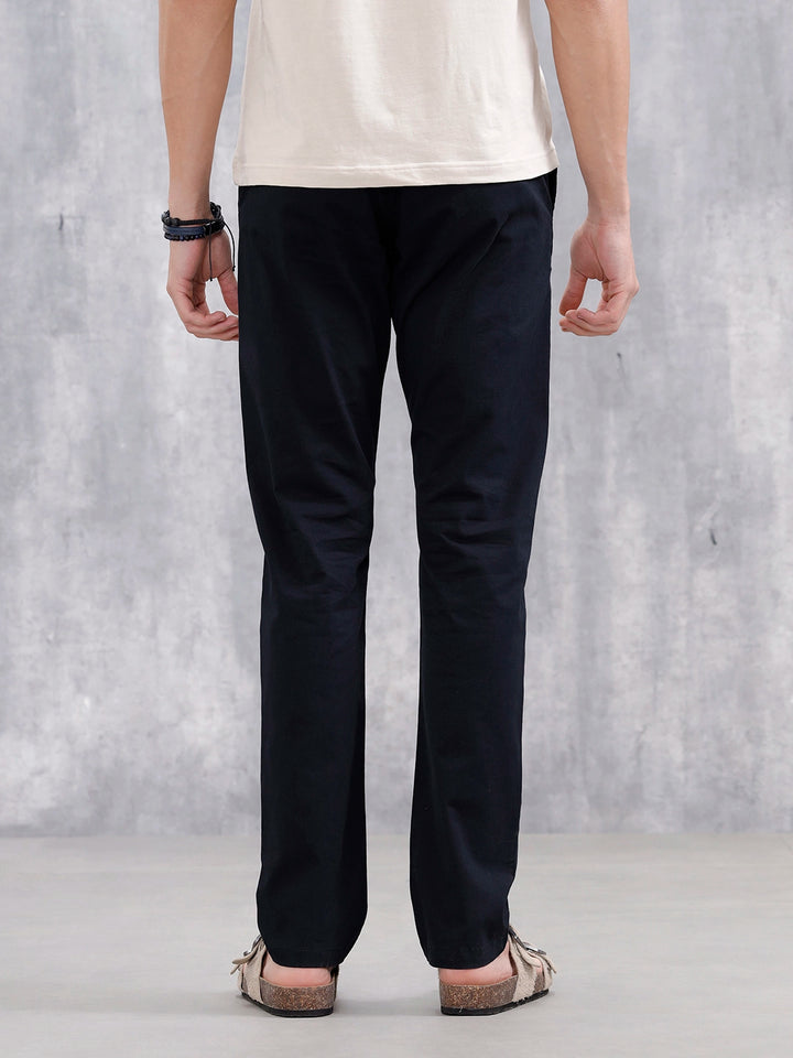 Men's Casual Slim Fit Trousers | Navy Blue
