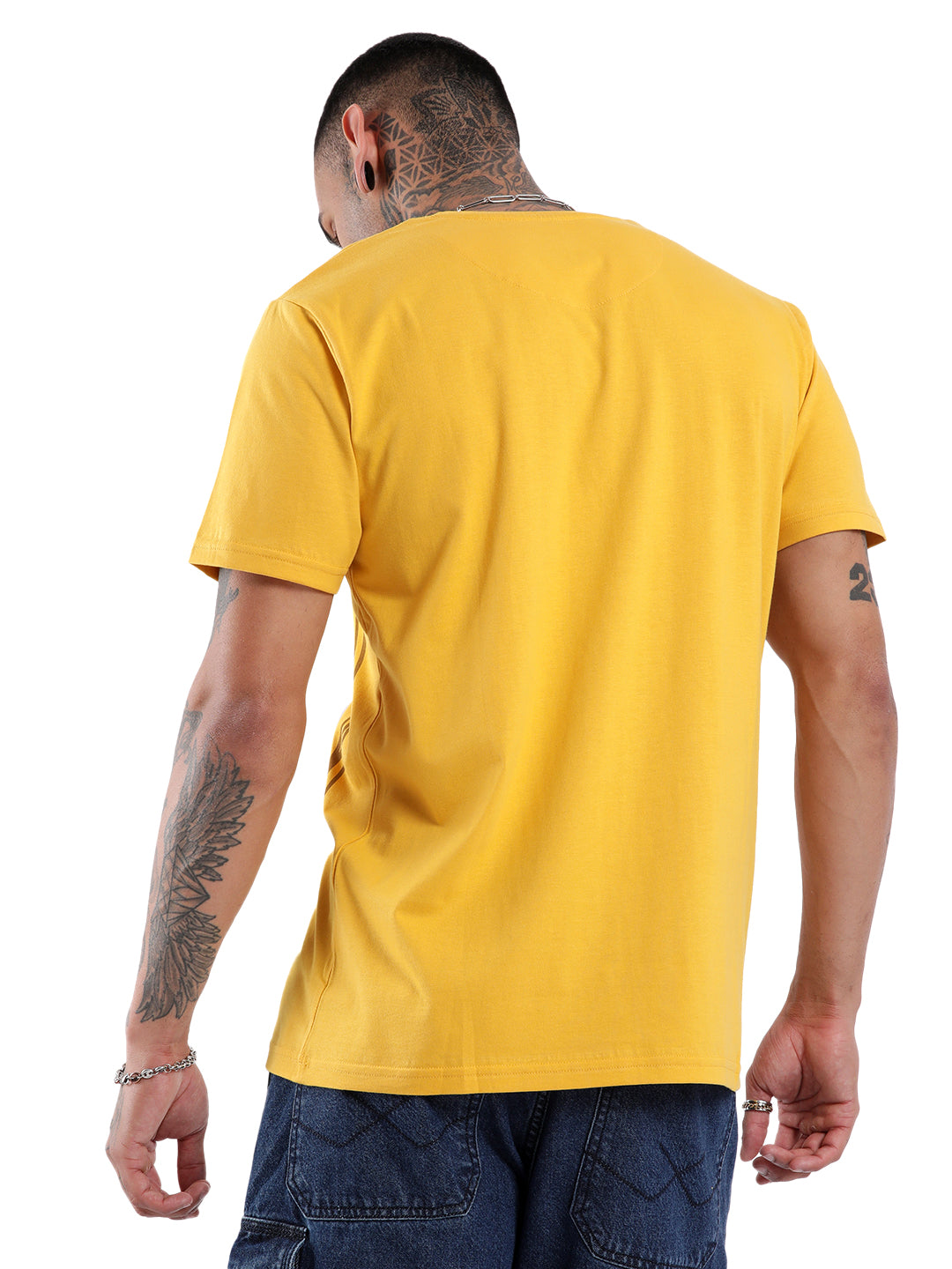 Yellow Casual Printed T-Shirt