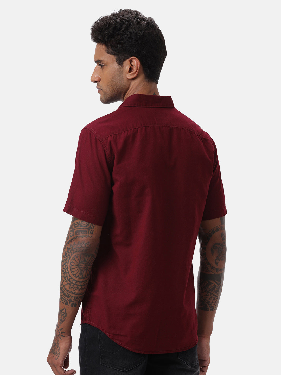 Wine Vogue Half Sleeve Shirt