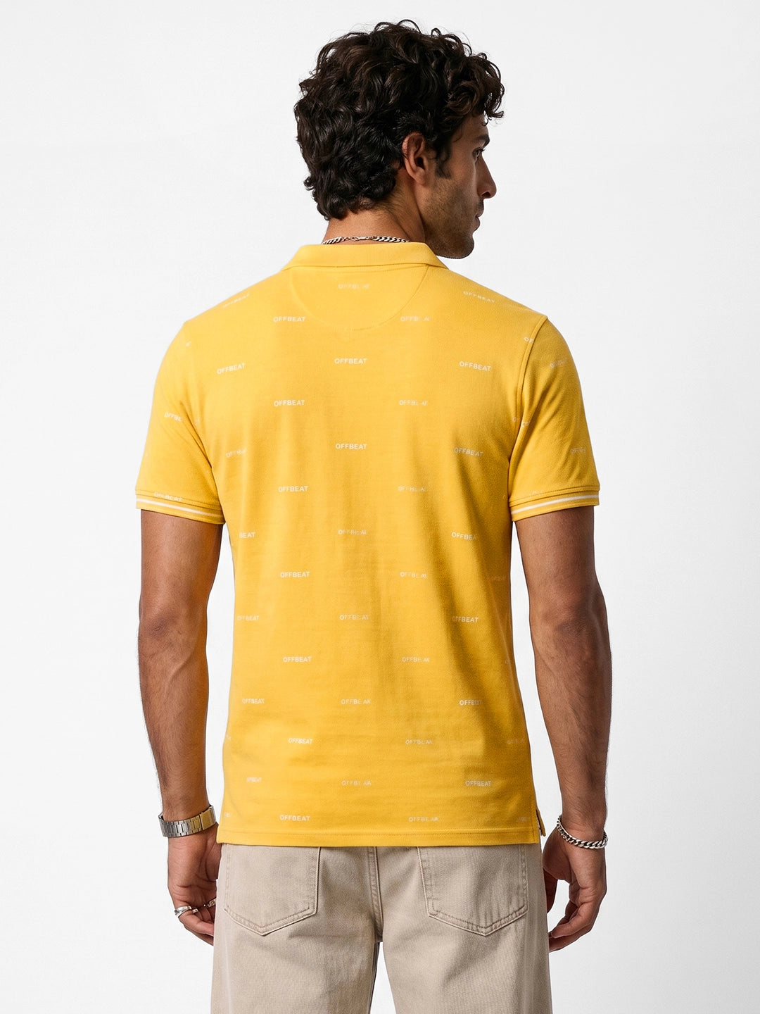 Solid Slim Fit Polo T-Shirt | Yellow