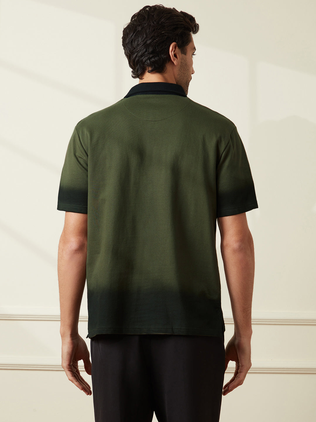 Olive Blend Washed Polo T-Shirt