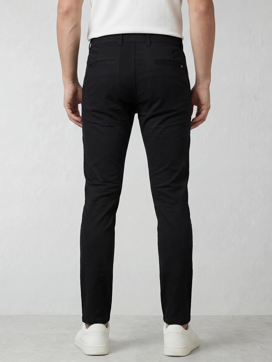 Solid Slim Fit Trouser | Black