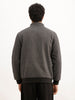 Solid Regular Fit Quilted Zipper Jacket | Charcoal