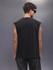 Sleeve Less Oversized T-Shirt | Black