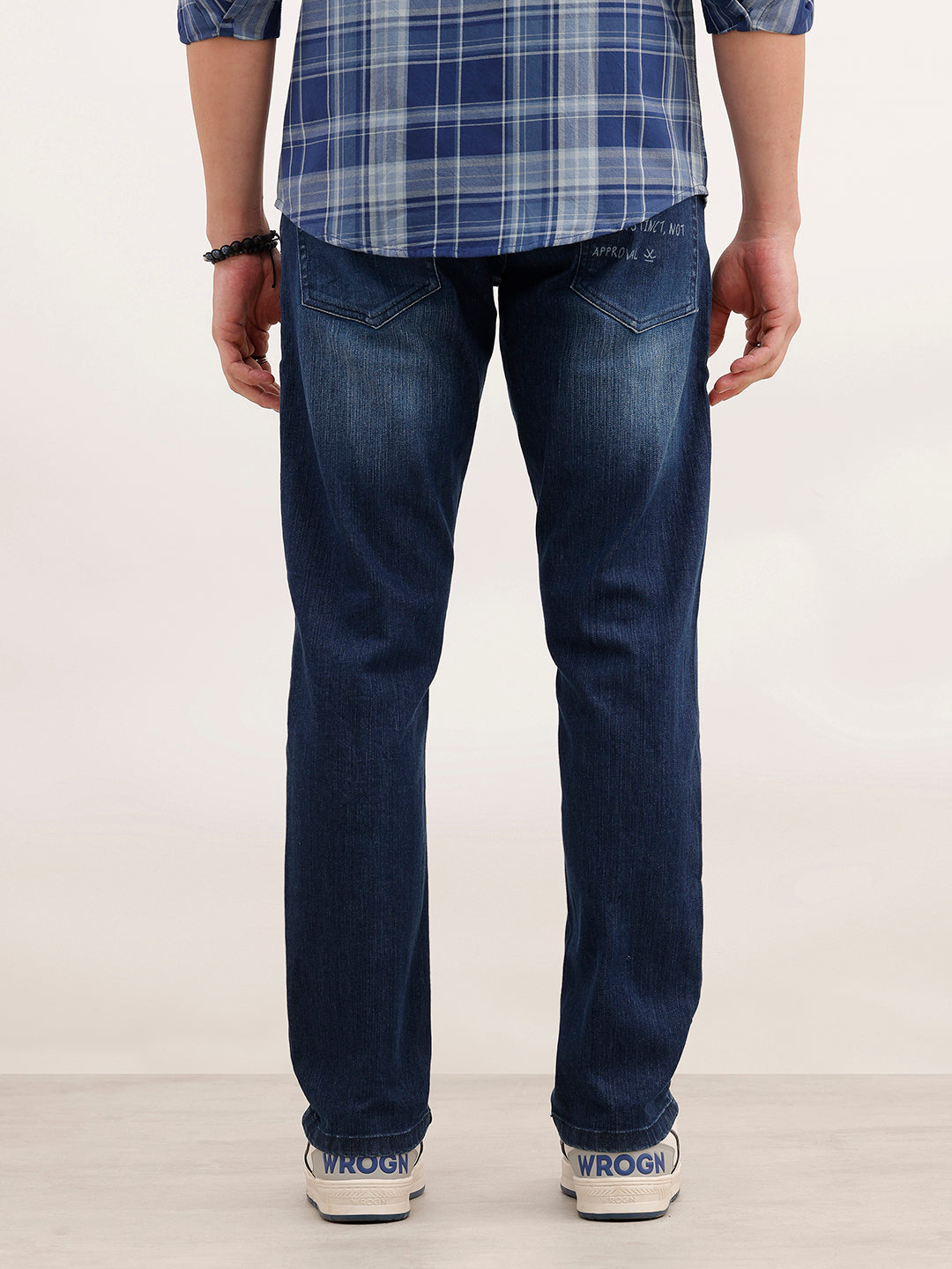 Faded Straight Fit Denim Jeans | Blue