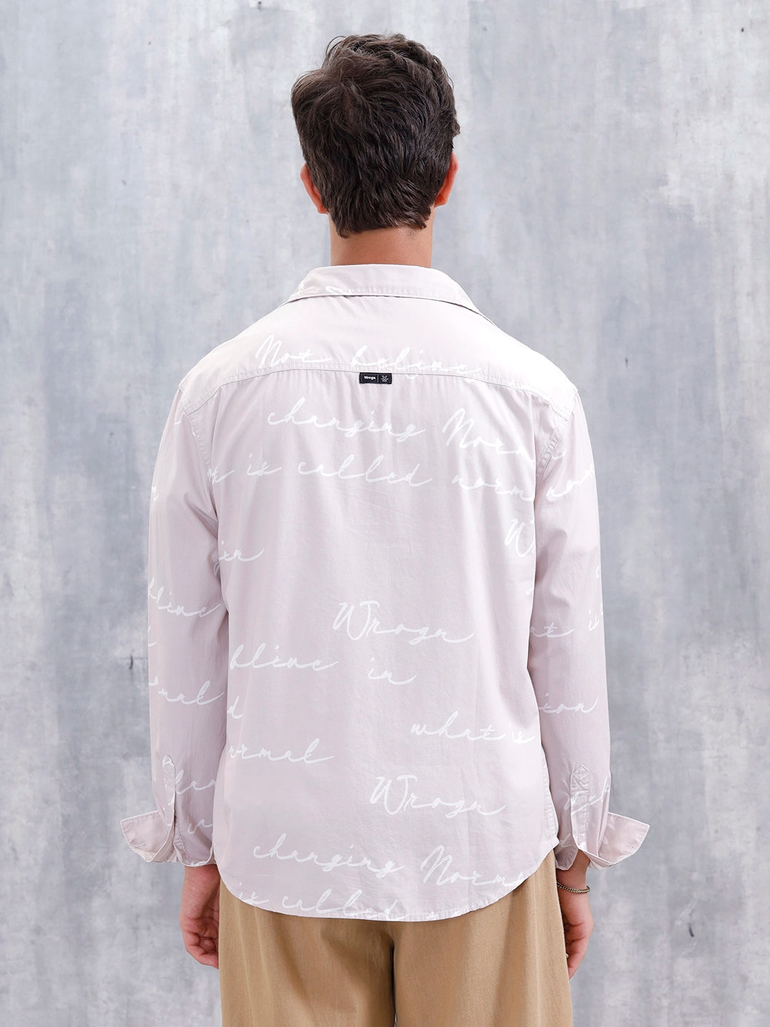Abstract Aop Comfort Fit Casual Shirt | Beige