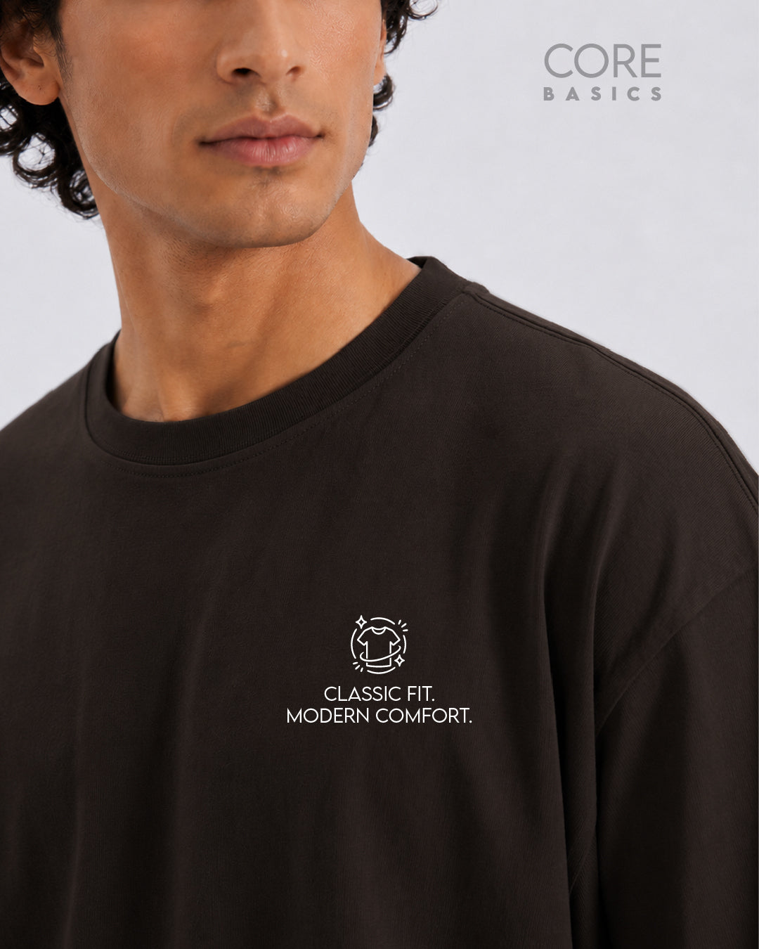 Core Basics Oversized Fit T-Shirt | Essential | Brown | WTS01HSSL1310W