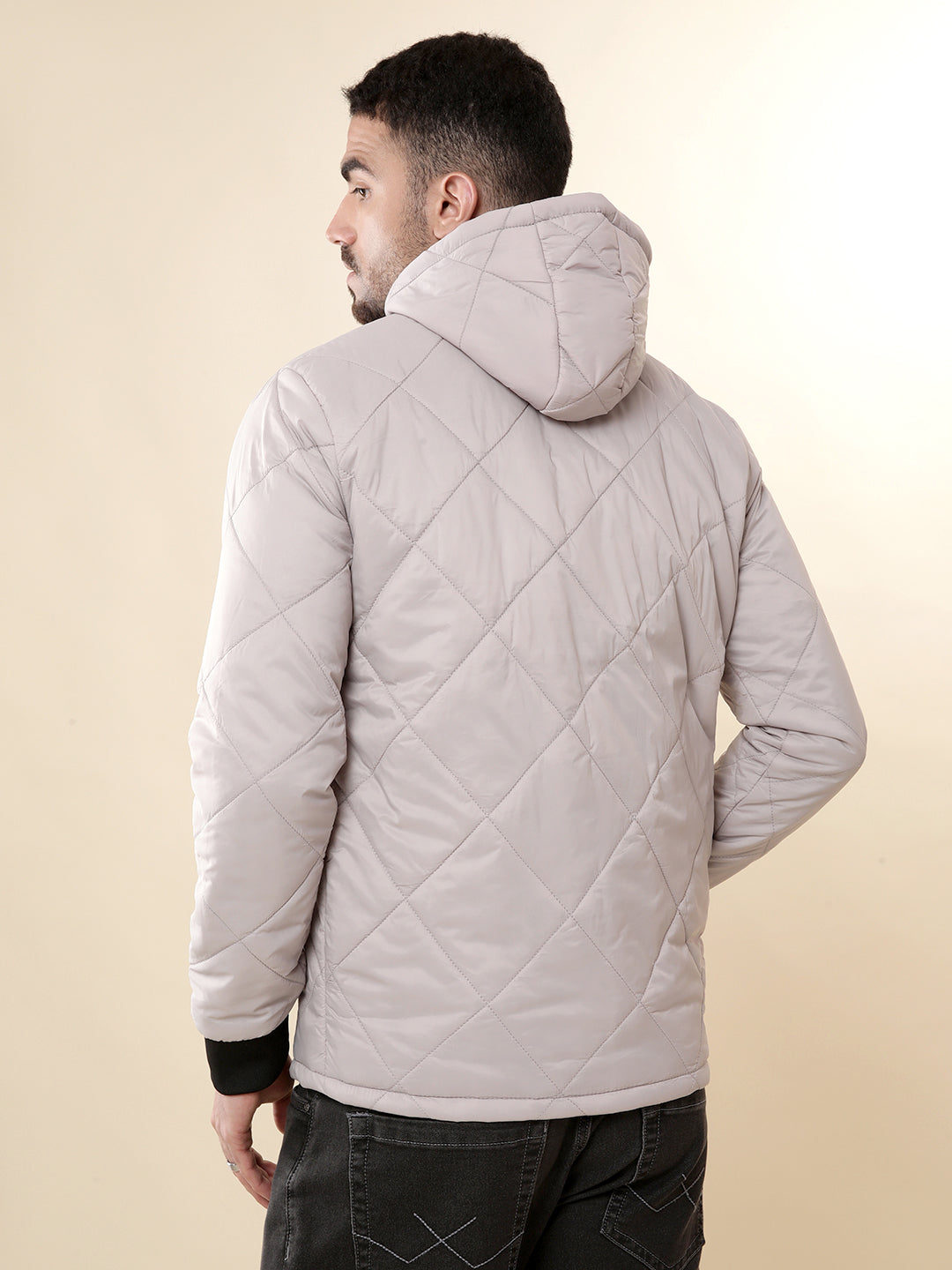 Grey Clouds Hooded Puffer Jacket