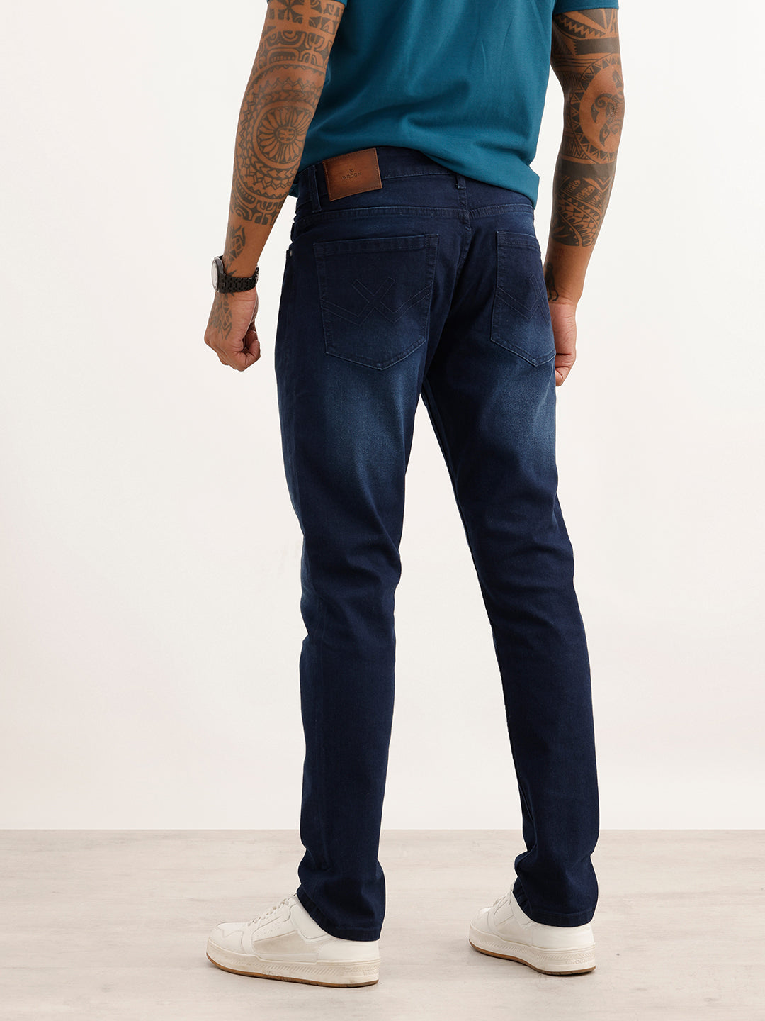 Faded Slim Fit Denim Jeans | Dark Blue