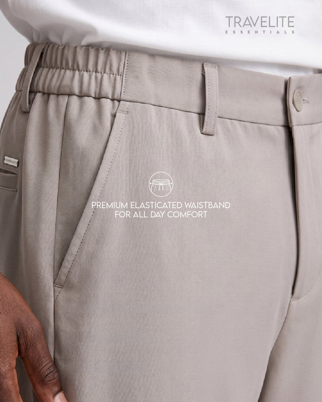 Travelite Straight Fit Trousers | Essential |  Khaki