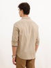 Solid Regular Fit Full Sleeve Shirt | Khaki
