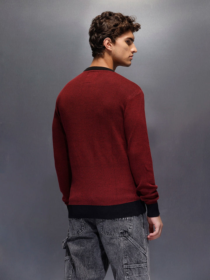 Men's Crewneck Pullover with Legacy Print  |  Maroon