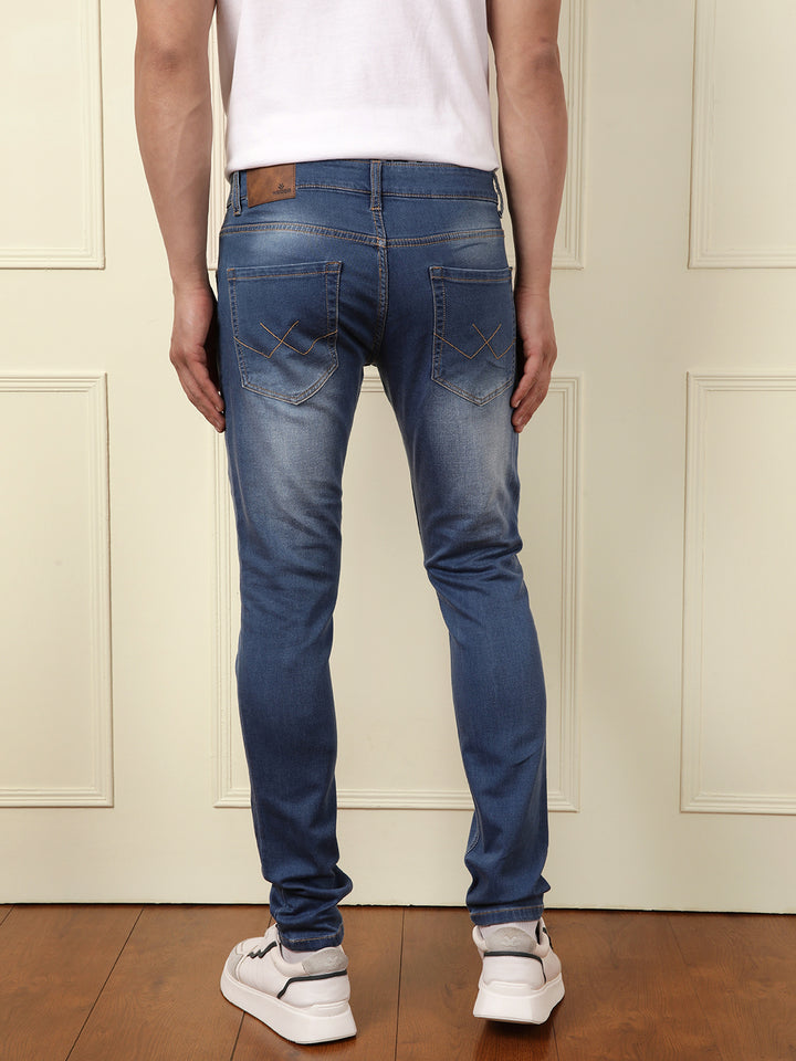 Faded Tapered Fit Jeans | Blue