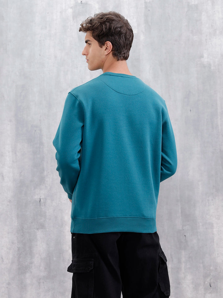 Men's Casual Branded Comfort Fit Sweatshirt | Teal