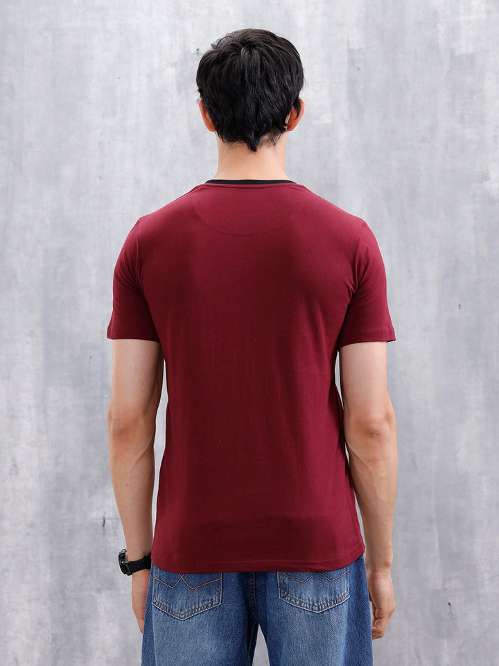 Men's Casual Regular Fit T-Shirt | Maroon