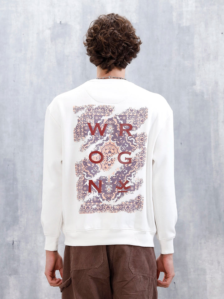 Casual Oversized Sweatshirt With Graphic  | Off White