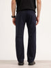 Solid Straight Fit Trouser | Navy Blue