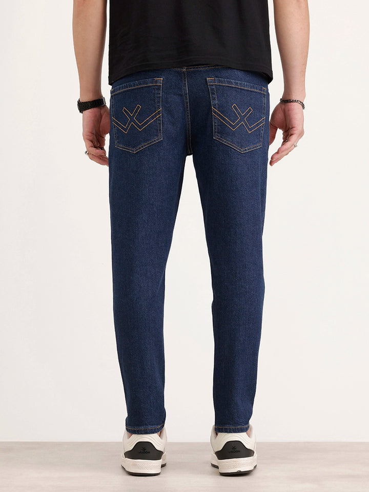 Skinny Cropped Denim Jeans | Dark Blue