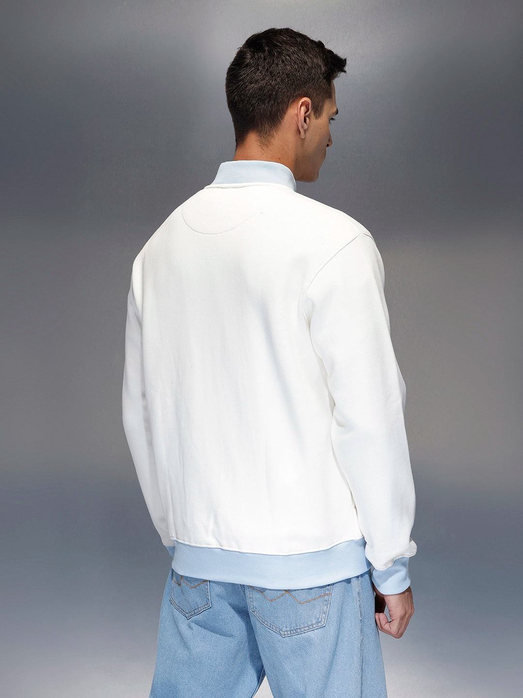 Men's Comfort Fit Zip-Up Sweatshirt |  White