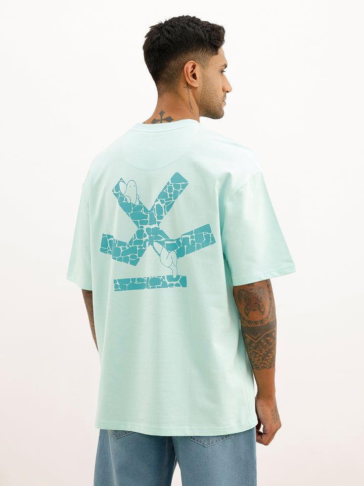 Oversized Back Printed T-Shirt | Light Green