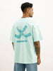 Oversized Back Printed T-Shirt | Light Green