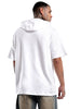 Half Sleeve Placement Print Boxy Hoodie