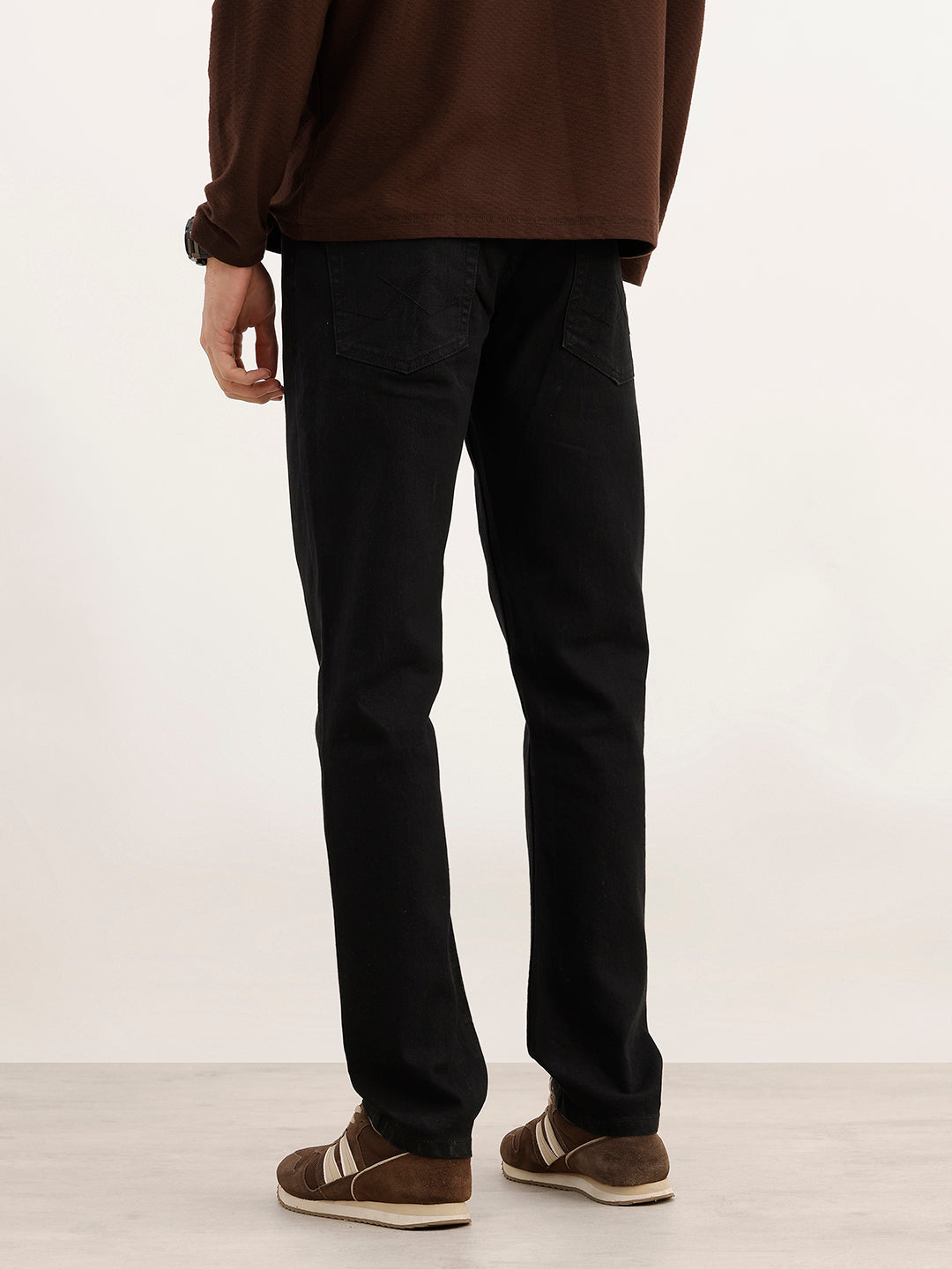 Solid Slim Fit Denim Jeans | Black