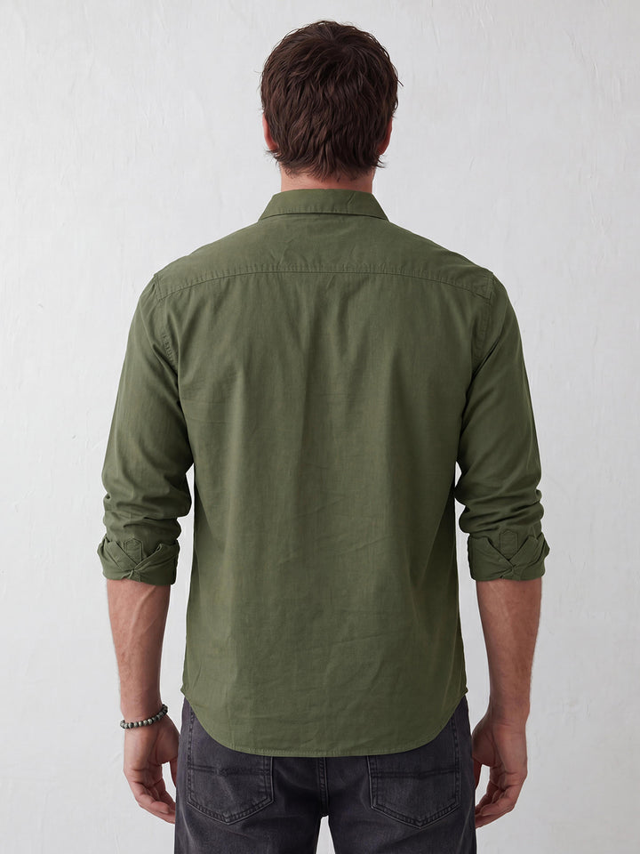 Comfort Fit Double Pocket Shirt | Olive