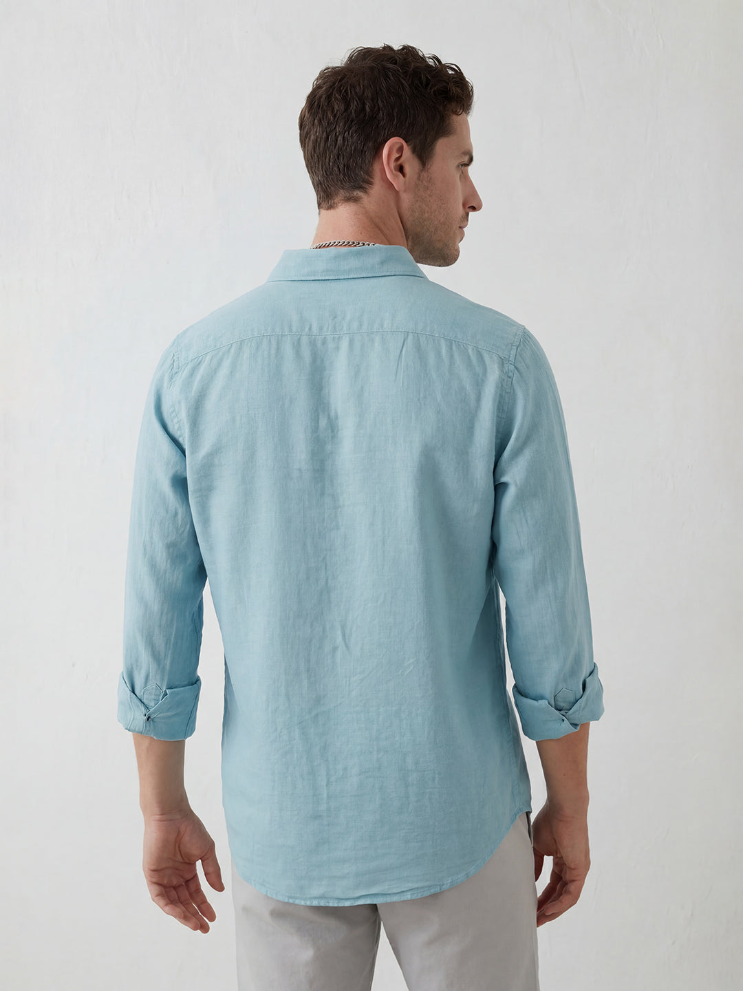 Solid Regular Fit Full Sleeve Shirt | Blue