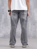 Men Casual Anti Fit Jeans With Embroidery  | Grey