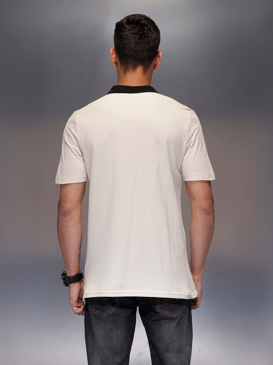 Men's contrast trim polo | Beige