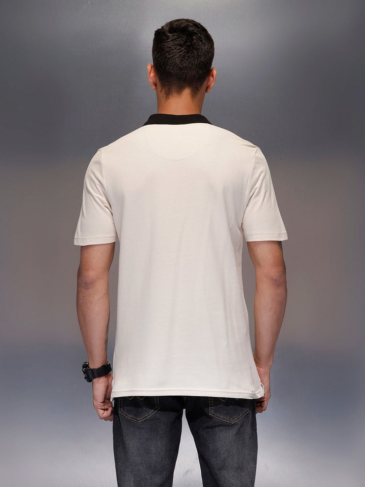 Men's contrast trim polo | Beige